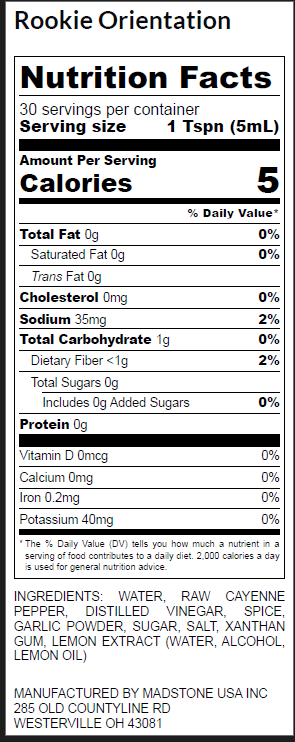 Rookie Orientation Hot Sauce